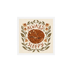 Always Sleepy' Fox Art Print