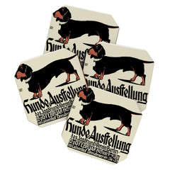 1905 German Dog Show Dachshund Poster Coaster