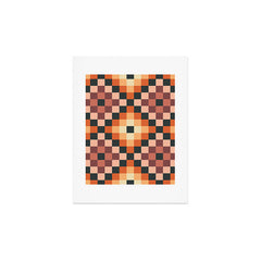 70s color squares pattern Art Print