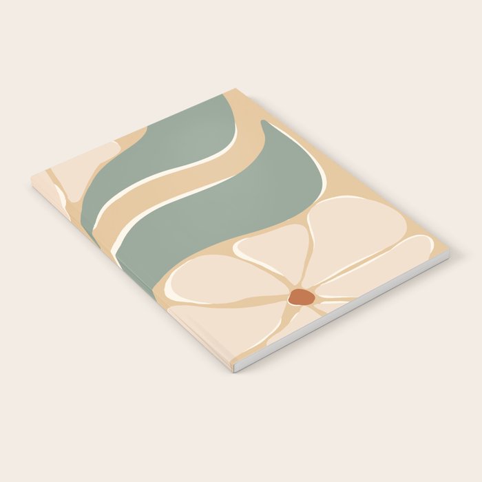 70s big flower botanical land 2 Notebook