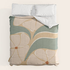 70s big flower botanical land 2 Comforter
