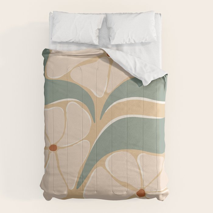 70s big flower botanical land 2 Comforter