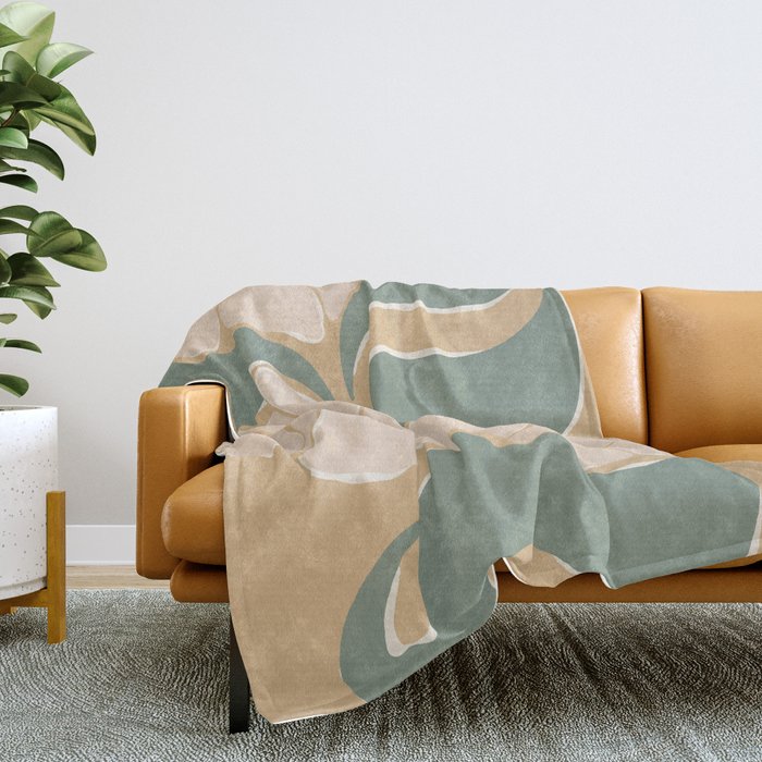 70s big flower botanical land 2 Throw Blanket
