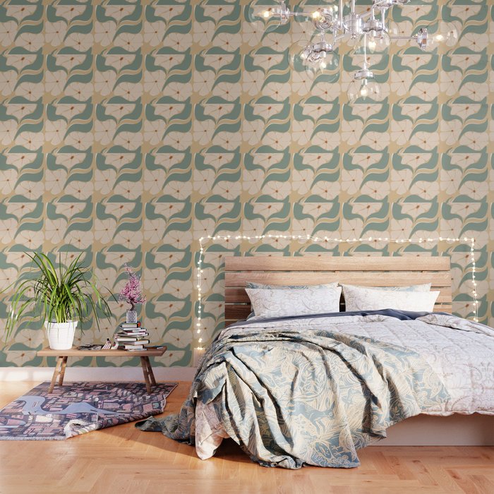 70s big flower botanical land 2 Wallpaper