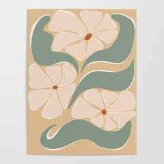 70s big flower botanical land 2 Poster