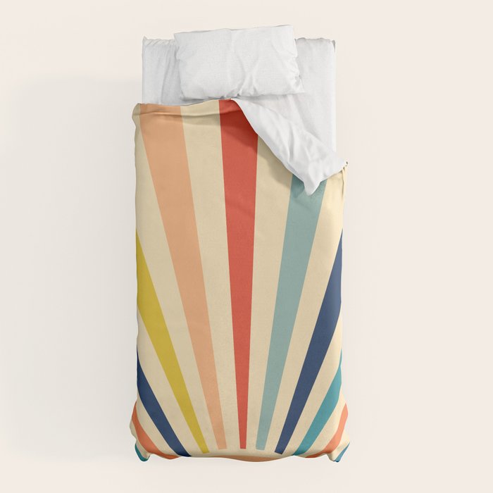 60s retro sun  Duvet Cover