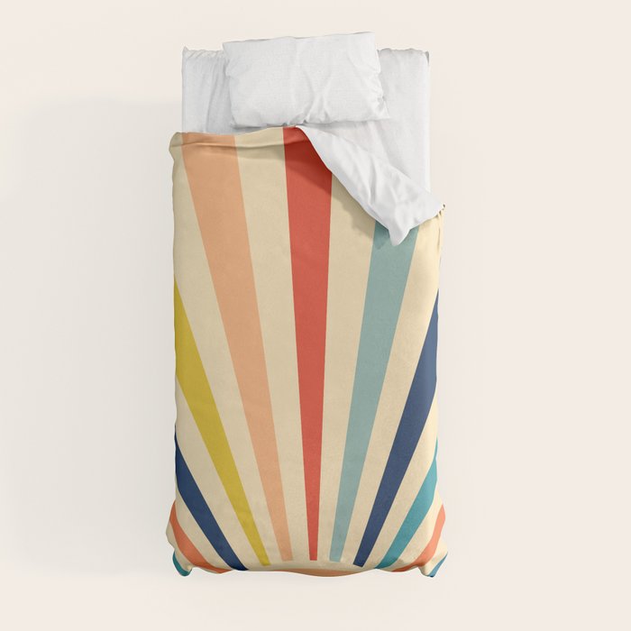 60s retro sun  Duvet Cover