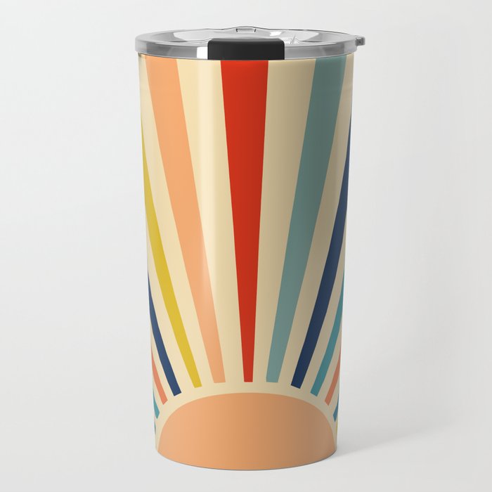 60s retro sun  Travel Mug