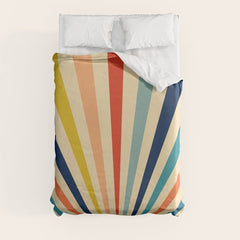 60s retro sun  Duvet Cover