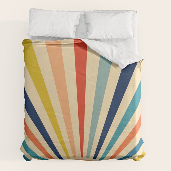 60s retro sun  Duvet Cover