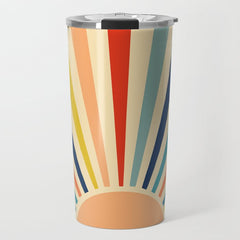 60s retro sun  Travel Mug