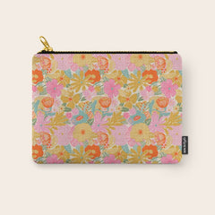 60's Retro Floral Carry All Pouch