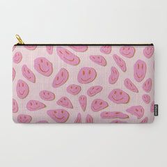 70s retro pink smiles pattern  Carry All Pouch