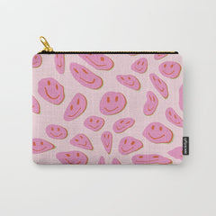 70s retro pink smiles pattern  Carry All Pouch