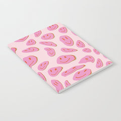 70s retro pink smiles pattern  Notebook