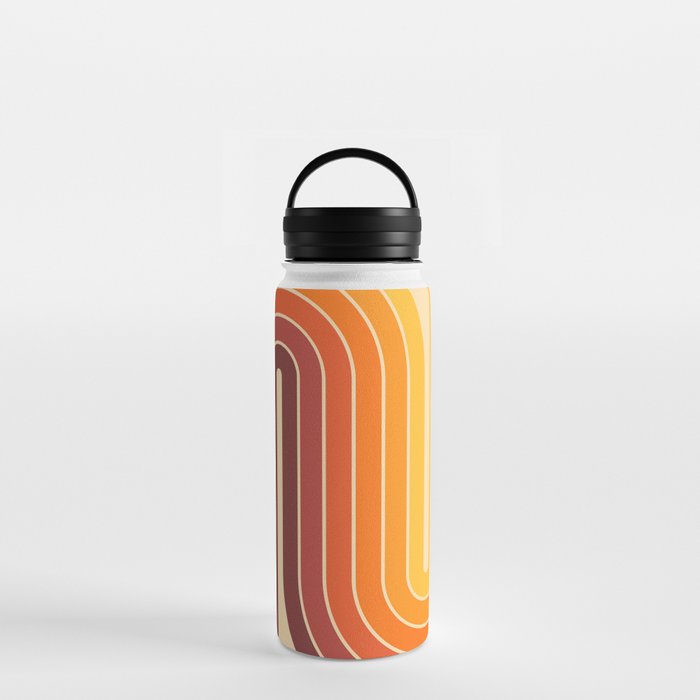 70s Retro Vintage Style Geometric Design 371 Autumn Water Bottle
