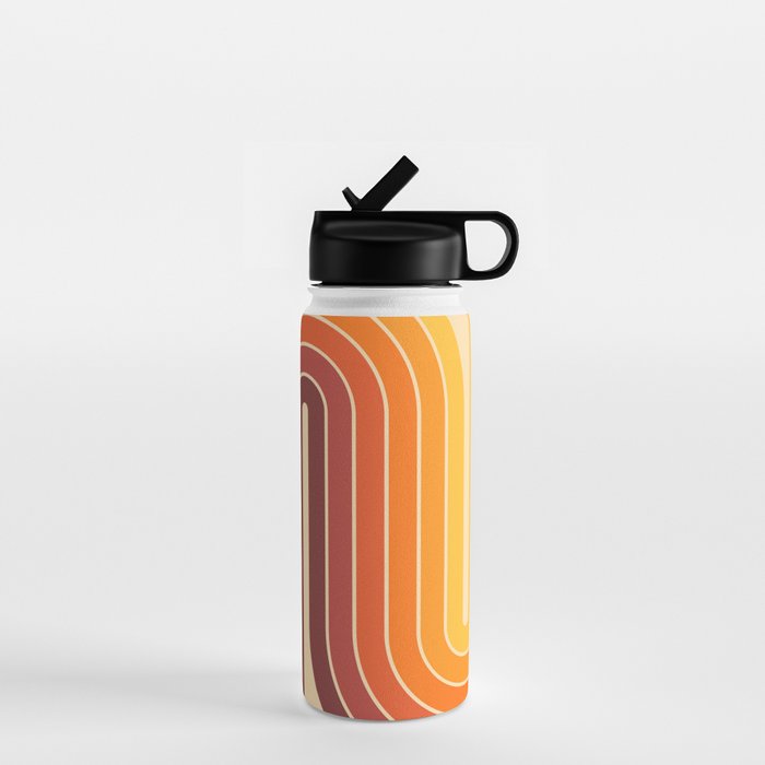 70s Retro Vintage Style Geometric Design 371 Autumn Water Bottle