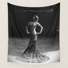 1920 Spanish Flamenco dancer vintage starlet Ruth St Denis black and white photograph  Wall Tapestry