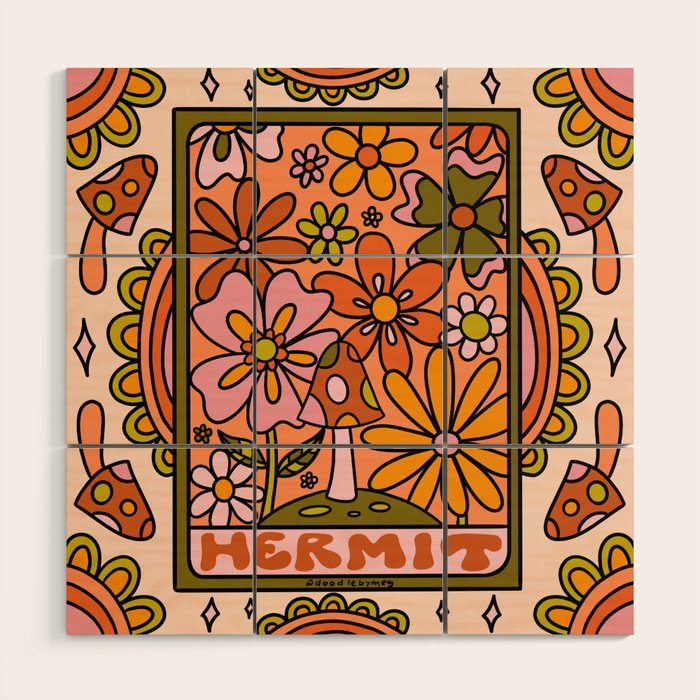 9. Hermit Mushroom Wood Wall Art