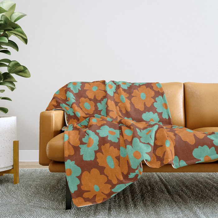 70's Retro print Throw Blanket