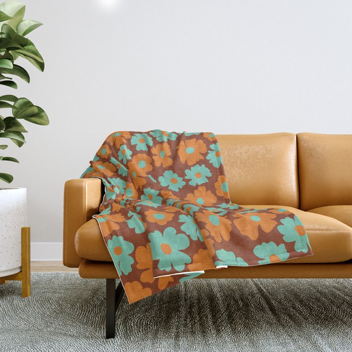 70's Retro print Throw Blanket