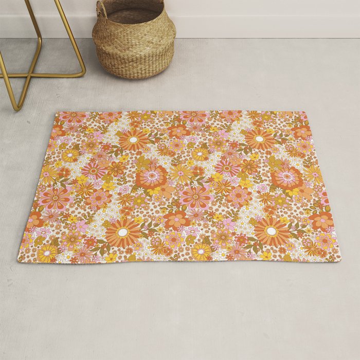 70s Floral Pattern Rug