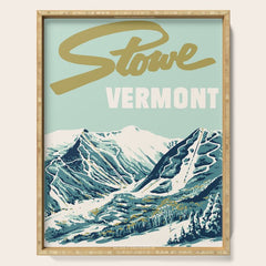 2021 Ski Stowe Vermont Vintage Poster  Serving Tray