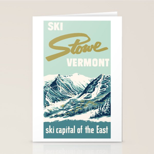 2021 Ski Stowe Vermont Vintage Poster  Stationery Card