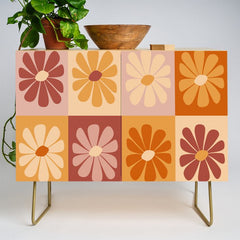 70's Daisy Bloom  Credenza