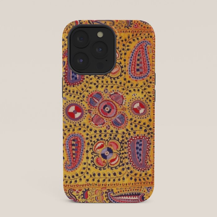 19th Century Uzbekistan Suzani with Gold Background  iPhone Case