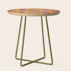 19th Century Uzbekistan Suzani with Gold Background  Side Table