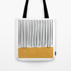 (White Background) Mid Century Modern Minimalist Rothko Inspired Color Field With Lines Geometric Style  Tote Bag
