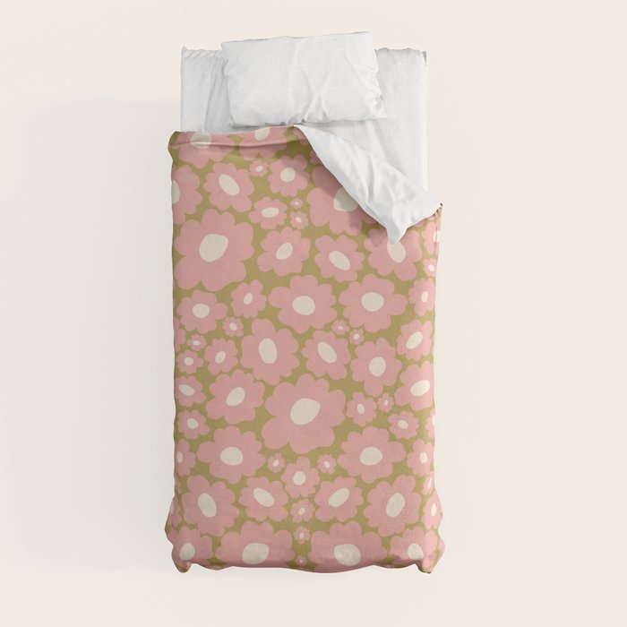 70������������������s Retro Floral  Duvet Cover