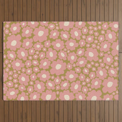 70������������������s Retro Floral  Outdoor Rug