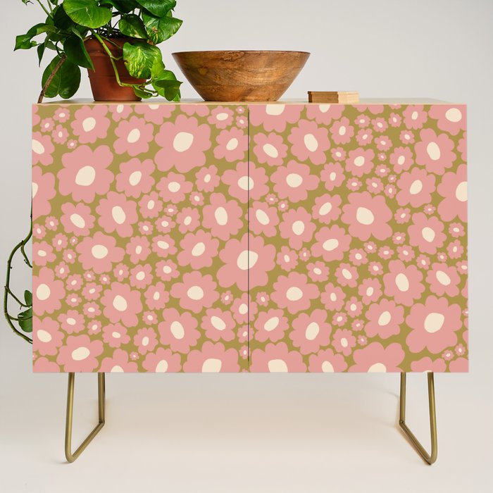 70������������������s Retro Floral  Credenza