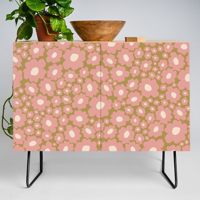 70������������������s Retro Floral  Credenza