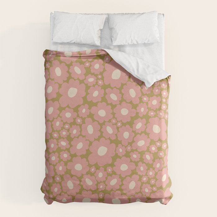 70������������������s Retro Floral  Duvet Cover