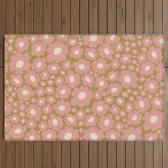 70������������������s Retro Floral  Outdoor Rug