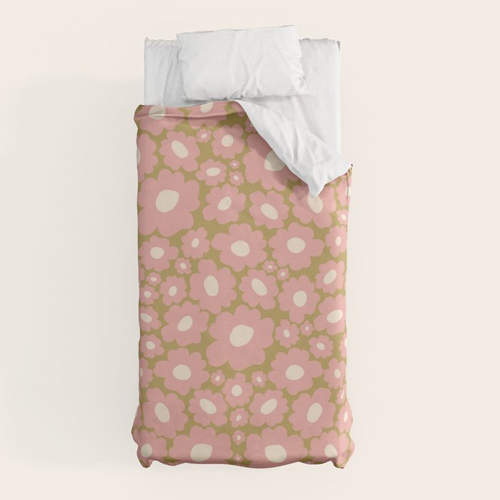 70������������������s Retro Floral  Duvet Cover