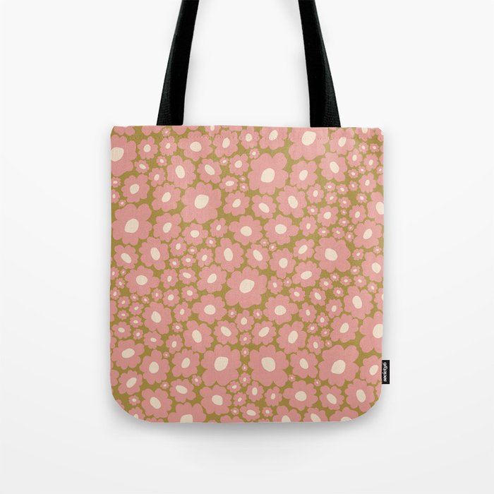 70������������������s Retro Floral  Tote Bag