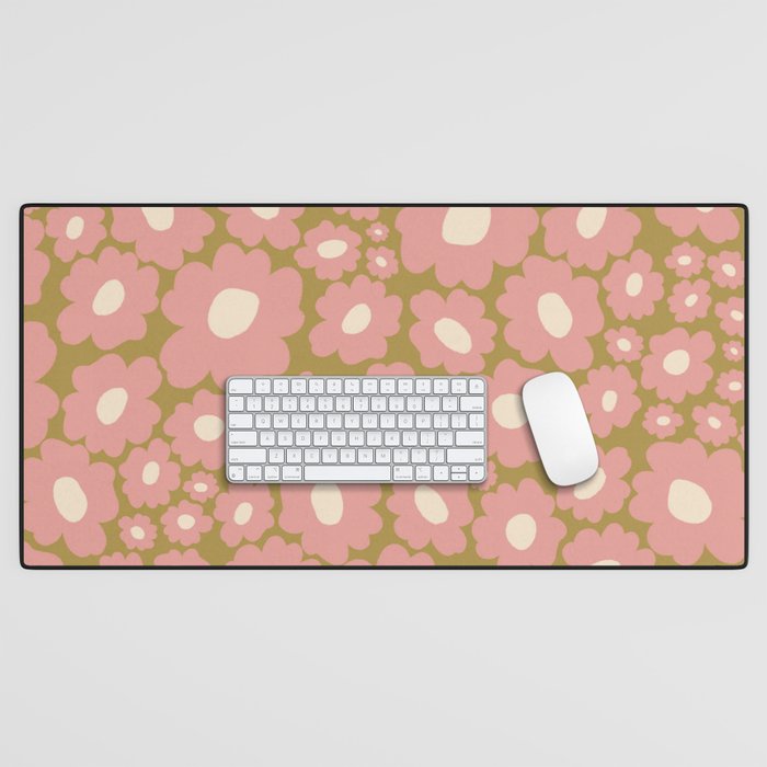 70������������������s Retro Floral  Desk Mat