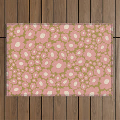 70������������������s Retro Floral  Outdoor Rug