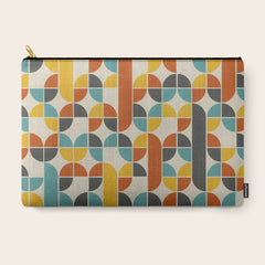 1970s Colors Mid Century Modern Geometric Pattern  Carry All Pouch