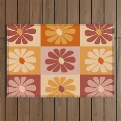 70's Daisy Bloom  Outdoor Rug
