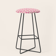 90s checkers flowers cream and pink Stool
