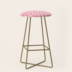 90s checkers flowers cream and pink Stool