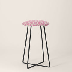 90s checkers flowers cream and pink Stool
