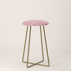 90s checkers flowers cream and pink Stool