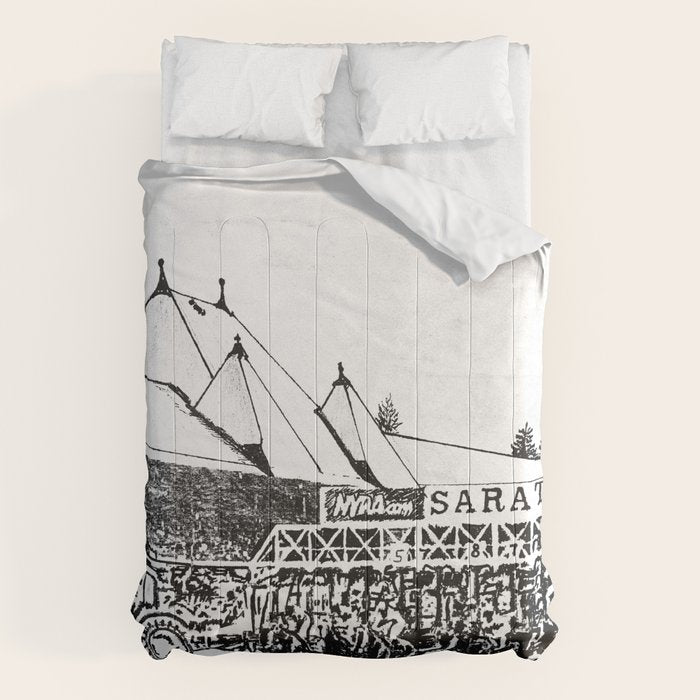 "The Starting Gate" Saratoga Springs Race Course Track Comforter