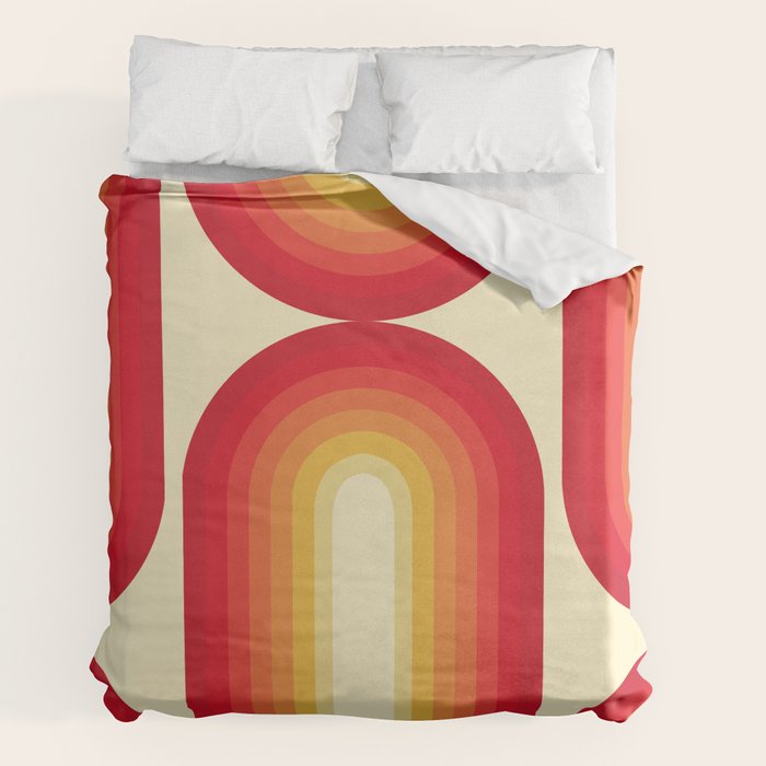 70s Retro Sun Duvet Cover